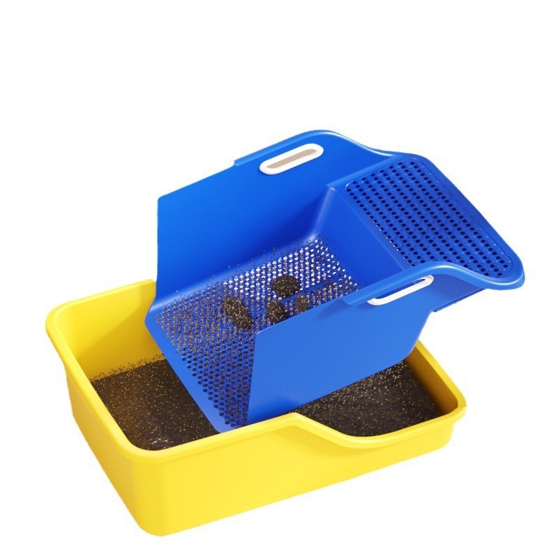 KFX-8458813 Integrated Semi Enclosed High Splash Proof Cat Litter Box in Multiple Colors