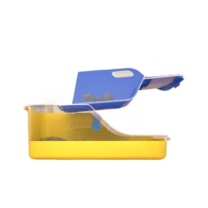 KFX-8458813 Integrated Semi Enclosed High Splash Proof Cat Litter Box in Multiple Colors
