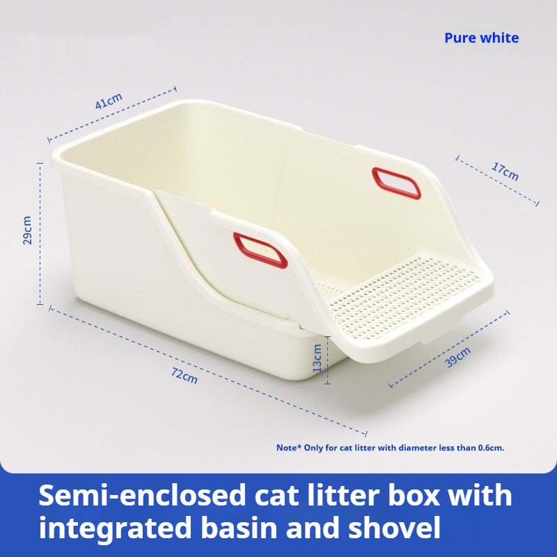 KFX-8458813 Integrated Semi Enclosed High Splash Proof Cat Litter Box in Multiple Colors