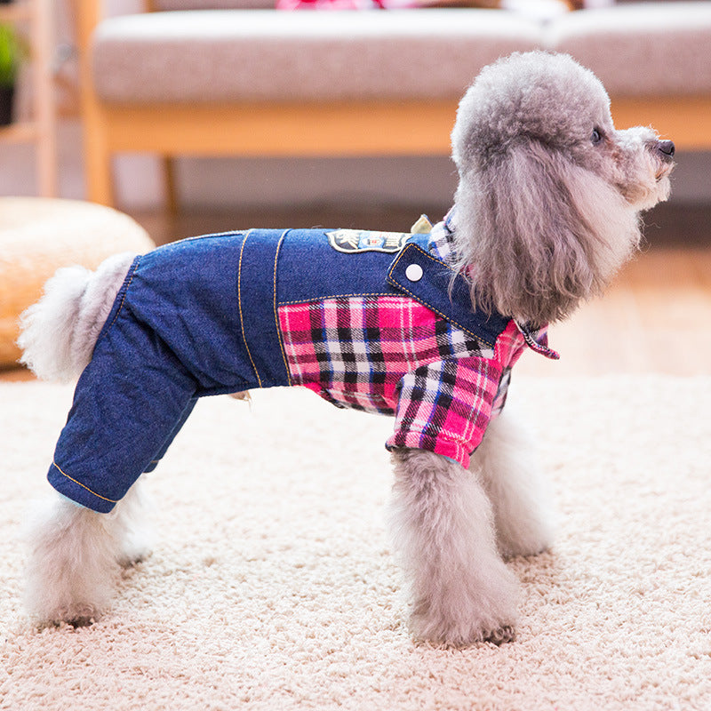 KFX-8459581 Cotton Padded Leisure Wear for Pets with Fun Paw Print Design