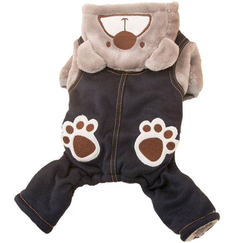 KFX-8459581 Cotton Padded Leisure Wear for Pets with Fun Paw Print Design