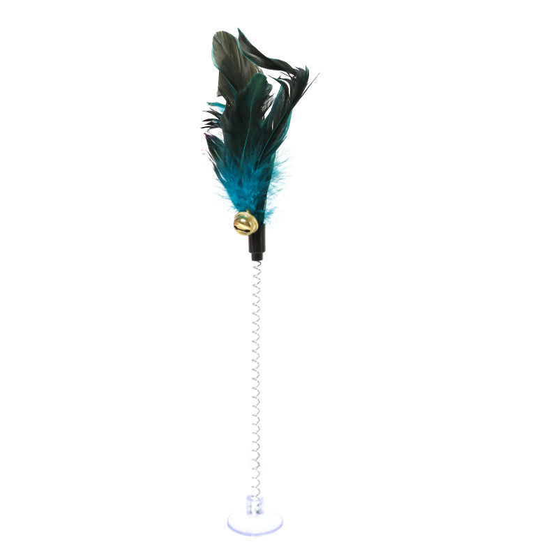 KFX-8459965 Funny Cat Toy Mouse Rod with Sucker and Spring - Interactive Plush Feather Toy for Kittens