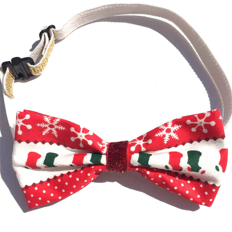 KFX-8461501 Festive Christmas Hat and Bow Tie Set for Pets, Cloth Decoration Accessories