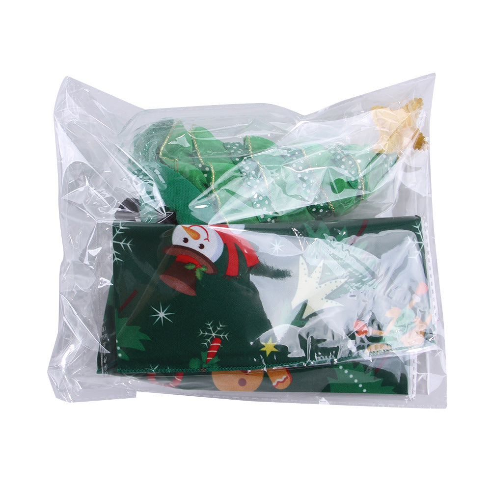 KFX-8462525 Pet Christmas Outfit with Hat and Triangle Scarf in Red, Green, and Snowman Styles