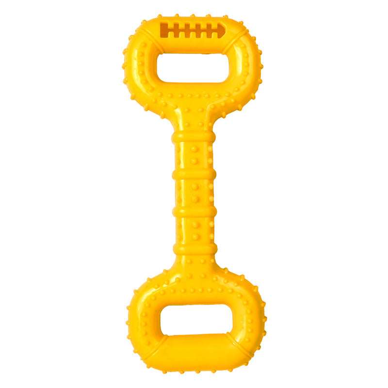 KFX-8463549 Durable Interactive Dog Bone Chew Toy for Aggressive Chewers with Pull Band