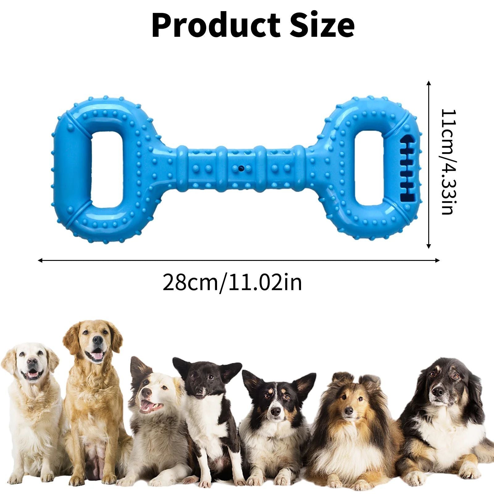 KFX-8463549 Durable Interactive Dog Bone Chew Toy for Aggressive Chewers with Pull Band