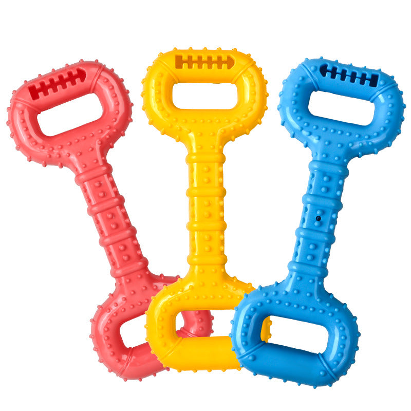 KFX-8463549 Durable Interactive Dog Bone Chew Toy for Aggressive Chewers with Pull Band