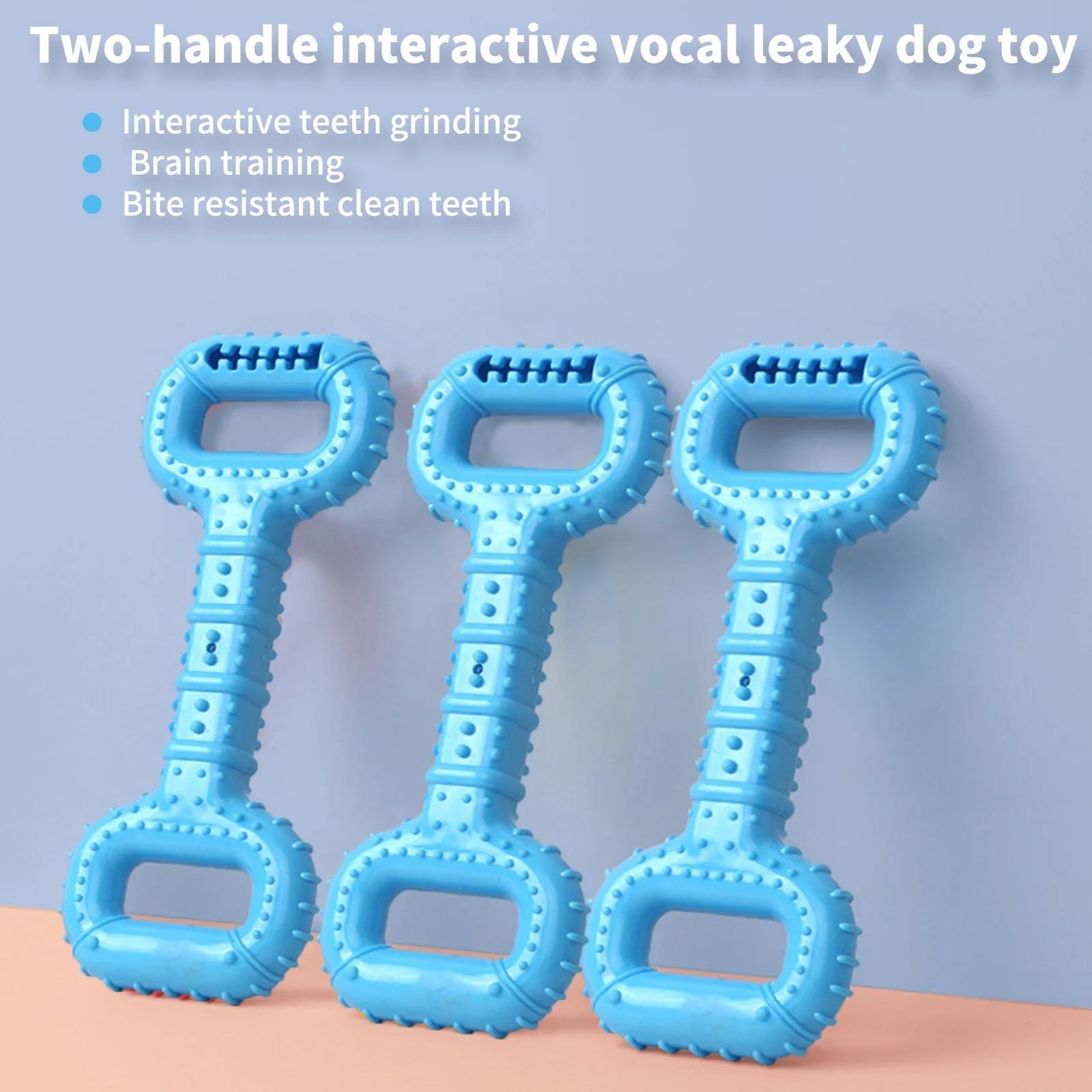KFX-8463549 Durable Interactive Dog Bone Chew Toy for Aggressive Chewers with Pull Band