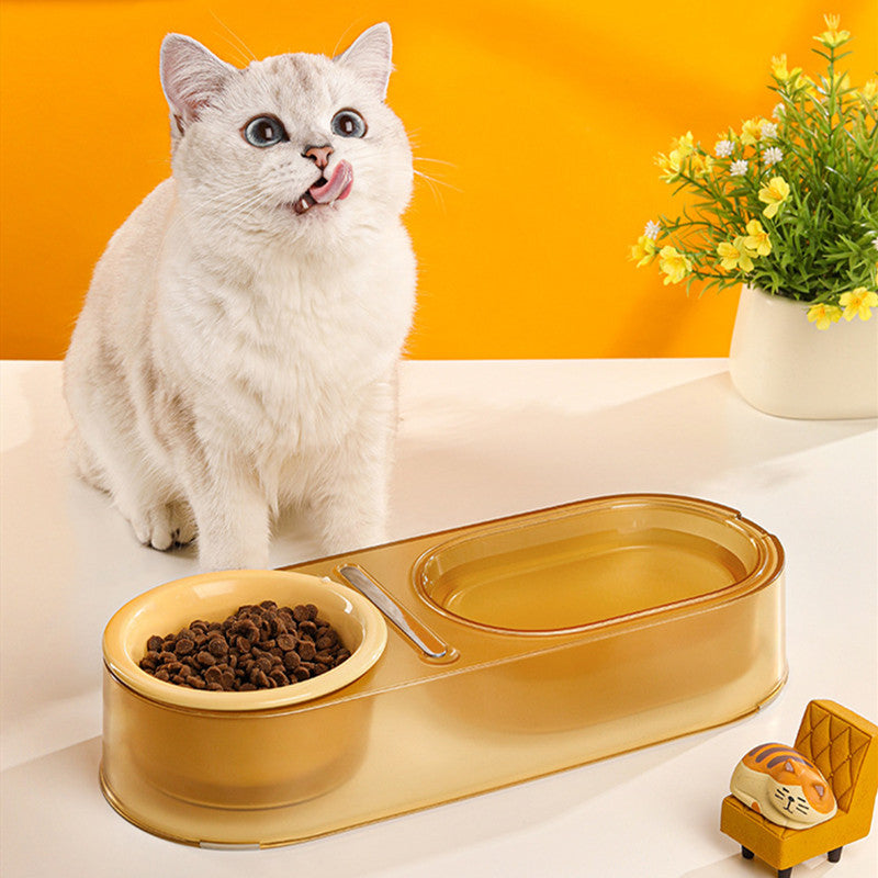 KFX-8466877 Mixed Spoon Bowl for Cats - Taro Purple, Mint Green, Yellow - PC, Stainless Steel, Ceramic