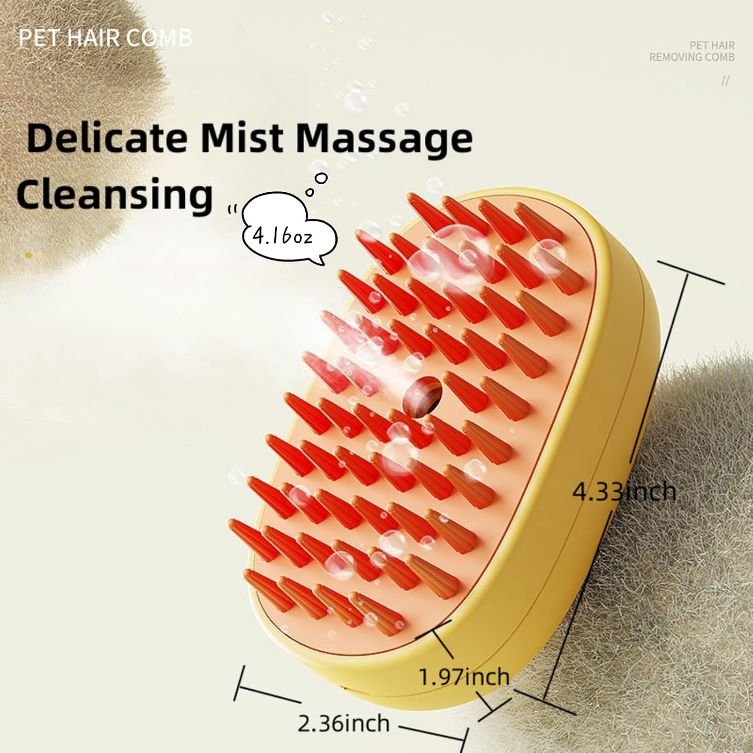 KFX-8468157 3-in-1 Silicone Steam Brush for Cats and Dogs - Grooming, Cleaning, and Massage Tool