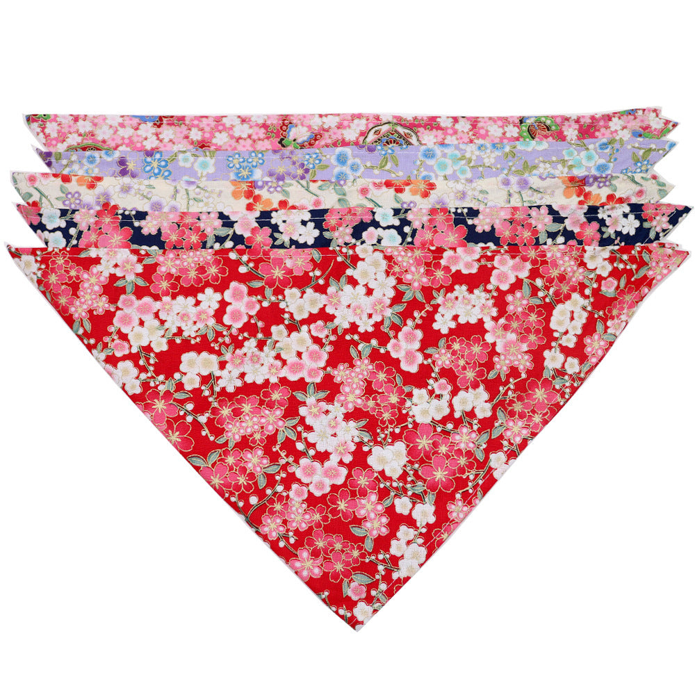 KFX-8468285 Cotton Triangle Scarf for Pets - Dog and Wind-Resistant Design, 63x43x43 cm