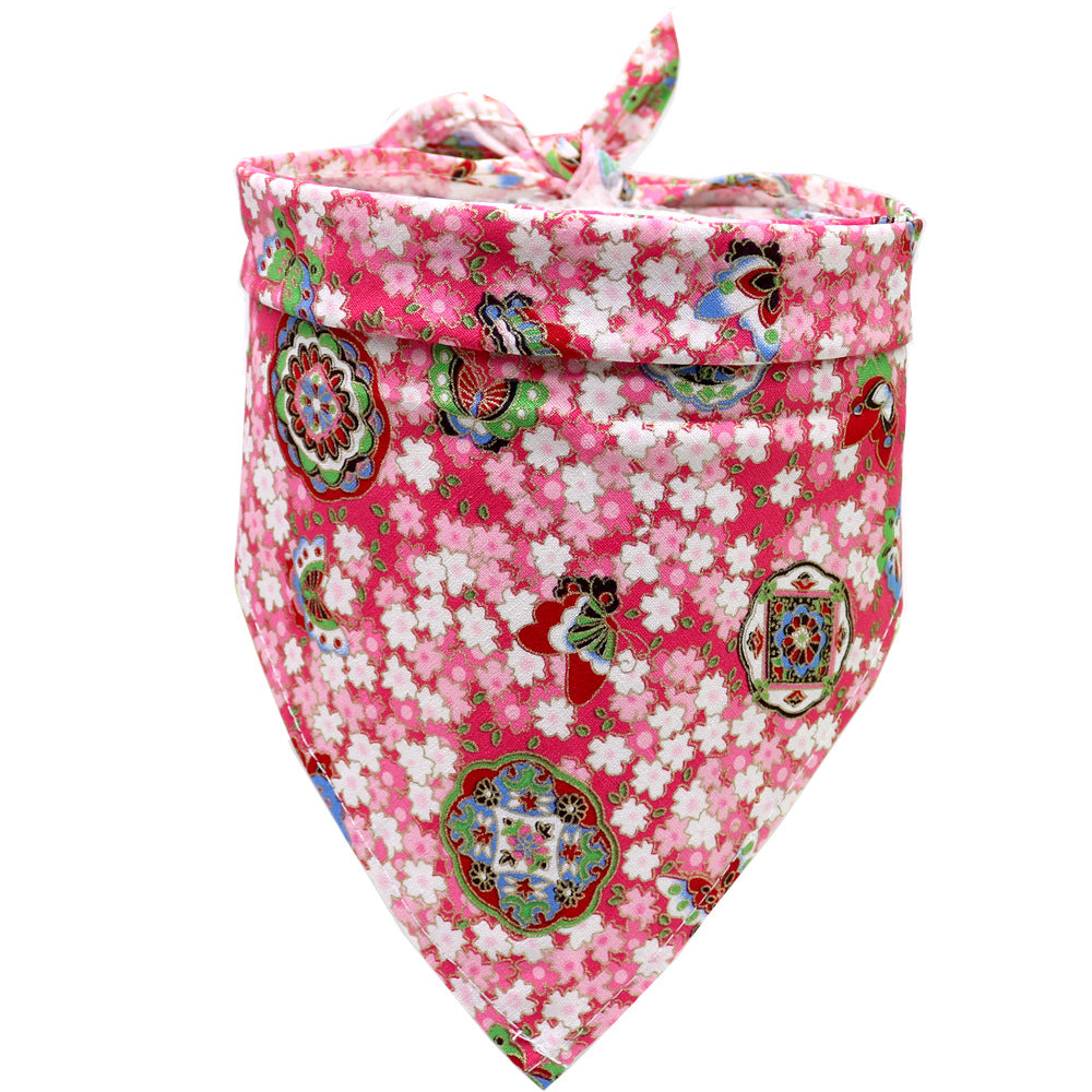 KFX-8468285 Cotton Triangle Scarf for Pets - Dog and Wind-Resistant Design, 63x43x43 cm