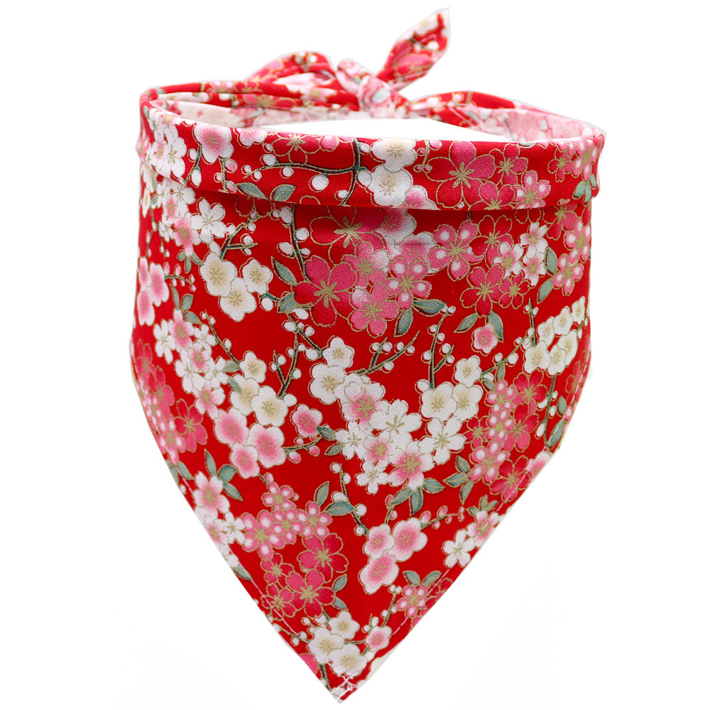 KFX-8468285 Cotton Triangle Scarf for Pets - Dog and Wind-Resistant Design, 63x43x43 cm