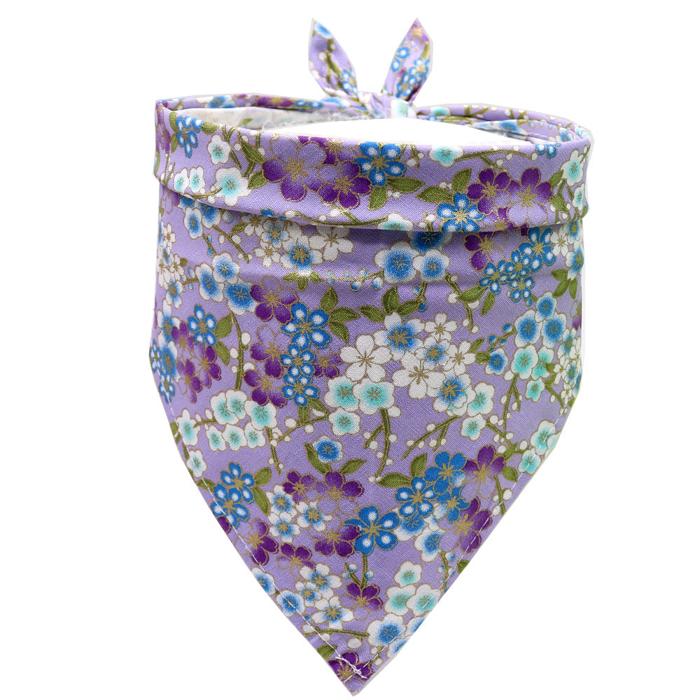 KFX-8468285 Cotton Triangle Scarf for Pets - Dog and Wind-Resistant Design, 63x43x43 cm