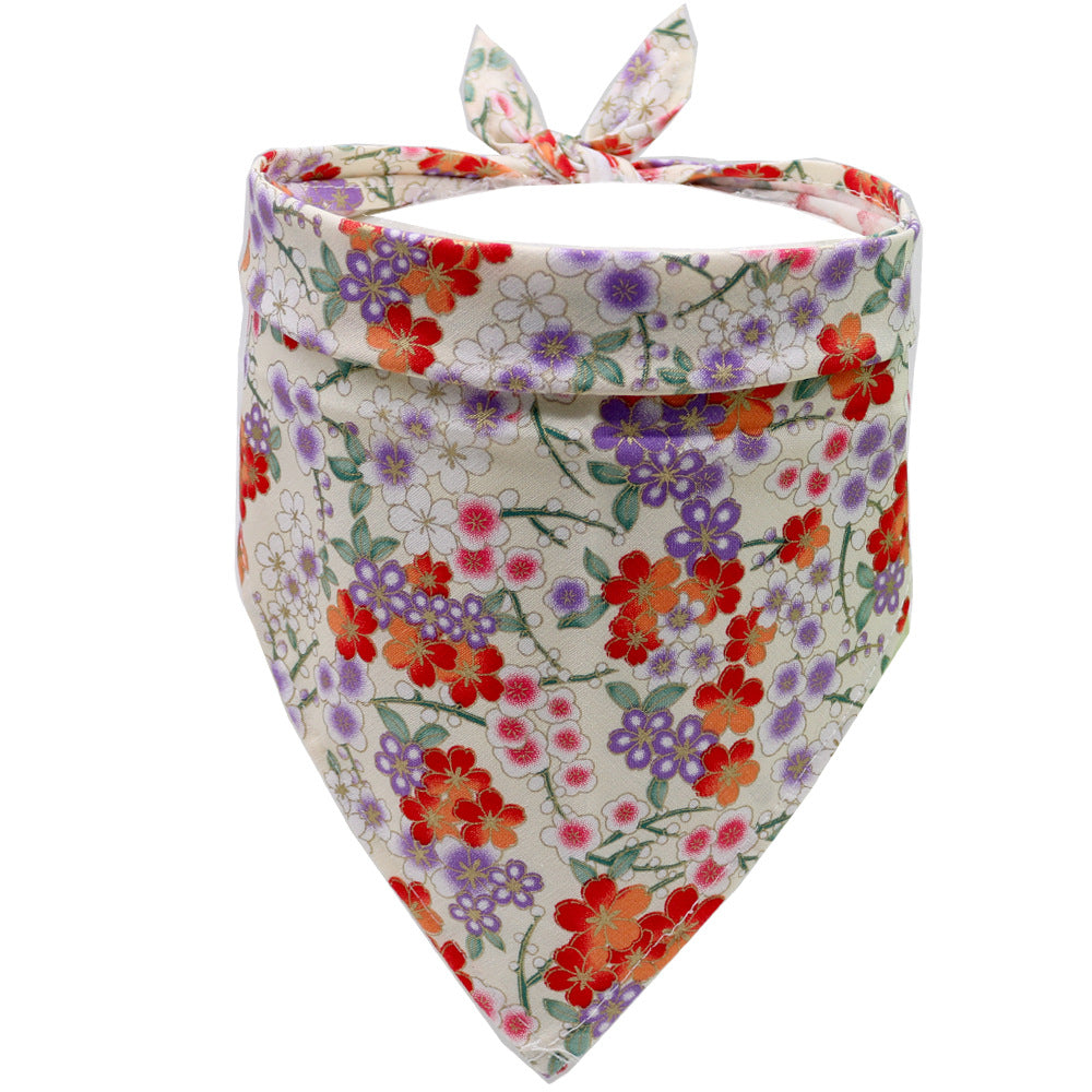 KFX-8468285 Cotton Triangle Scarf for Pets - Dog and Wind-Resistant Design, 63x43x43 cm