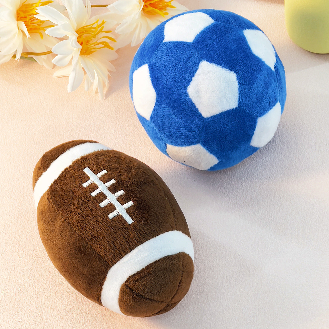 KFX-8470333 Interactive Plush Football and Rugby Dog Training Toy