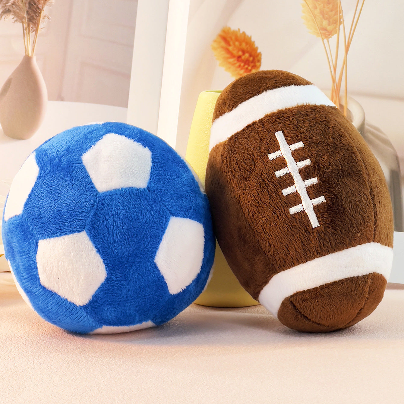 KFX-8470333 Interactive Plush Football and Rugby Dog Training Toy