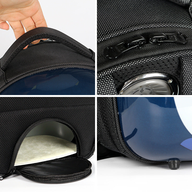 KFX-8472893 Intelligent Temperature Control Double Shoulder Transparent Cat Carrier Backpack