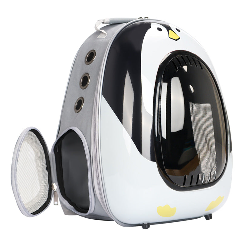 KFX-8472893 Intelligent Temperature Control Double Shoulder Transparent Cat Carrier Backpack