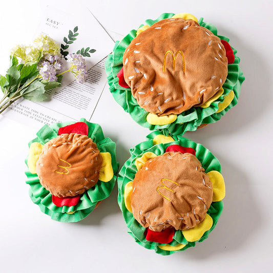 KFX-8474813 Cartoon Hamburgers Pattern Polyester Hat for Pets - S, M, L Sizes Available