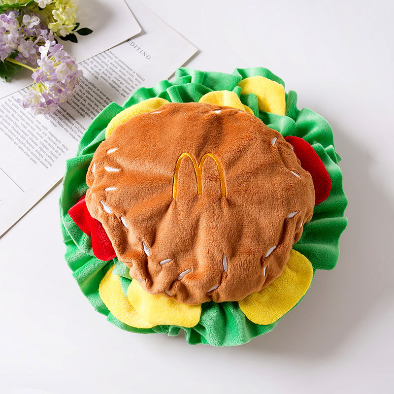 KFX-8474813 Cartoon Hamburgers Pattern Polyester Hat for Pets - S, M, L Sizes Available