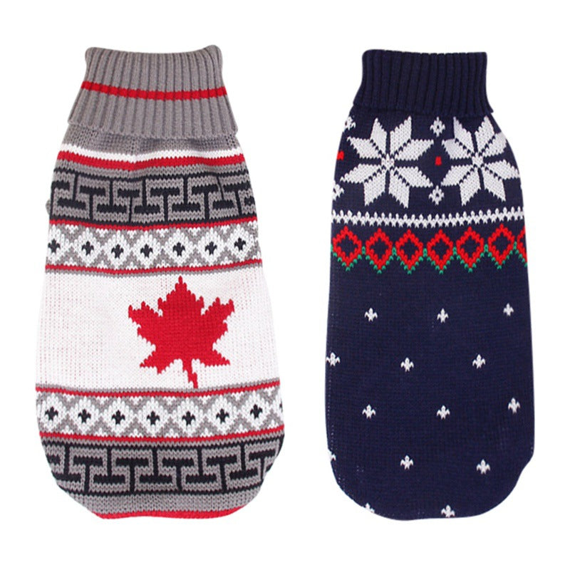 KFX-8476093 Christmas Turtleneck Knitting Sweater for Dogs in Various Designs and Sizes