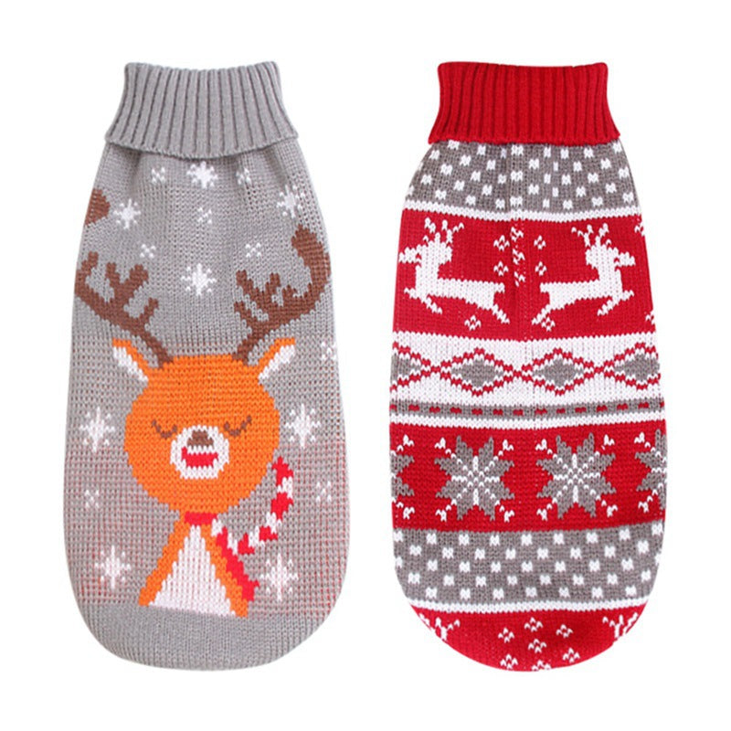 KFX-8476093 Christmas Turtleneck Knitting Sweater for Dogs in Various Designs and Sizes