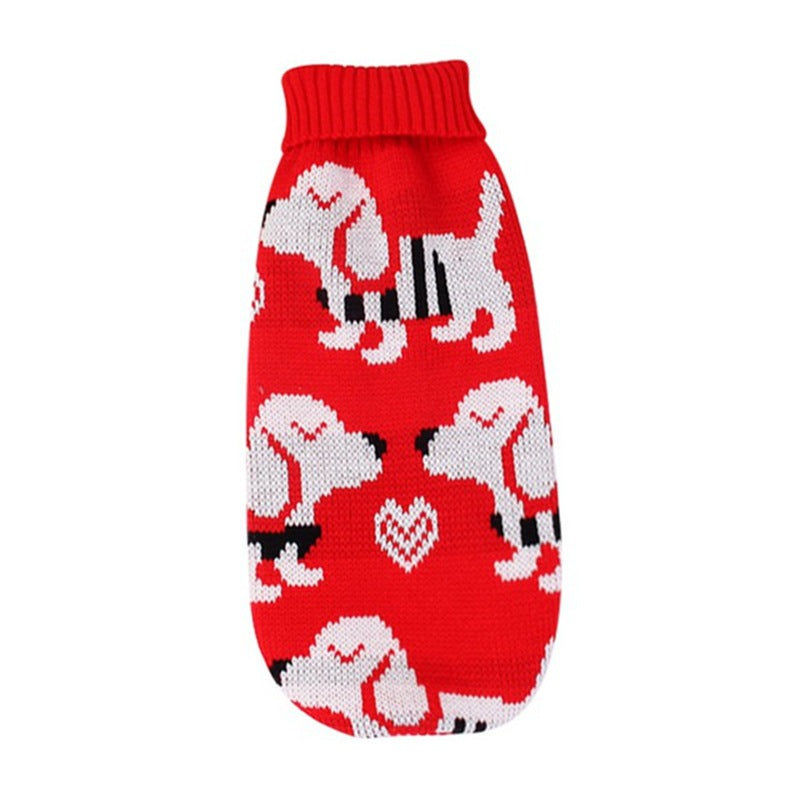 KFX-8476093 Christmas Turtleneck Knitting Sweater for Dogs in Various Designs and Sizes
