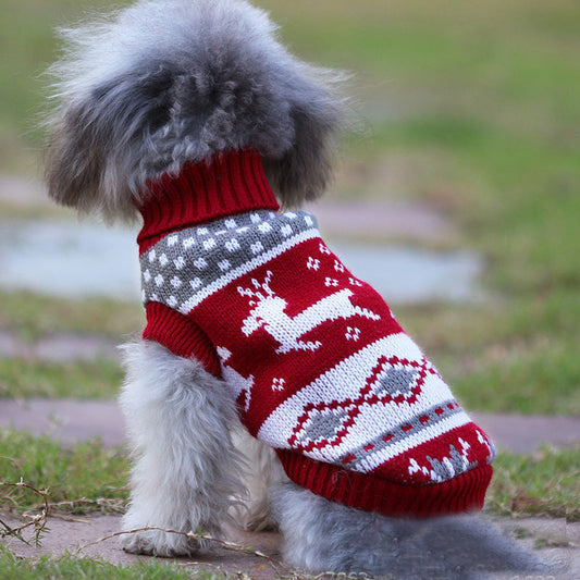 KFX-8476093 Christmas Turtleneck Knitting Sweater for Dogs in Various Designs and Sizes