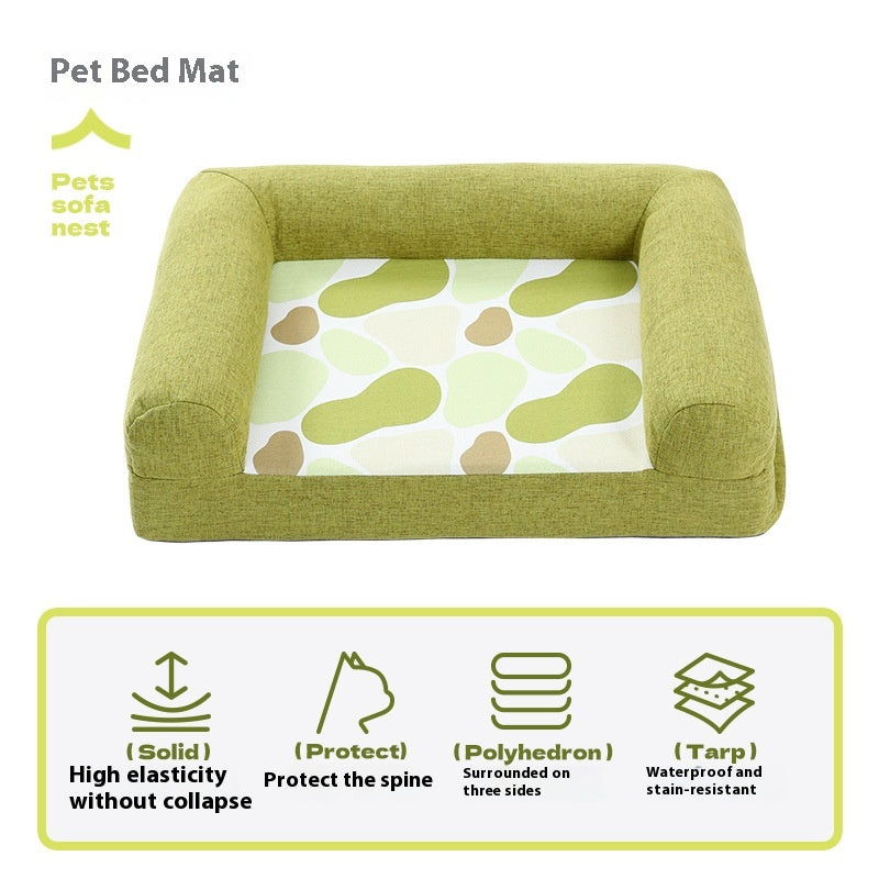 KFX-8476477 Comfortable Pet Sofa Mat for Small to Large Dogs - Dark Green, Orange, Sky Blue Options