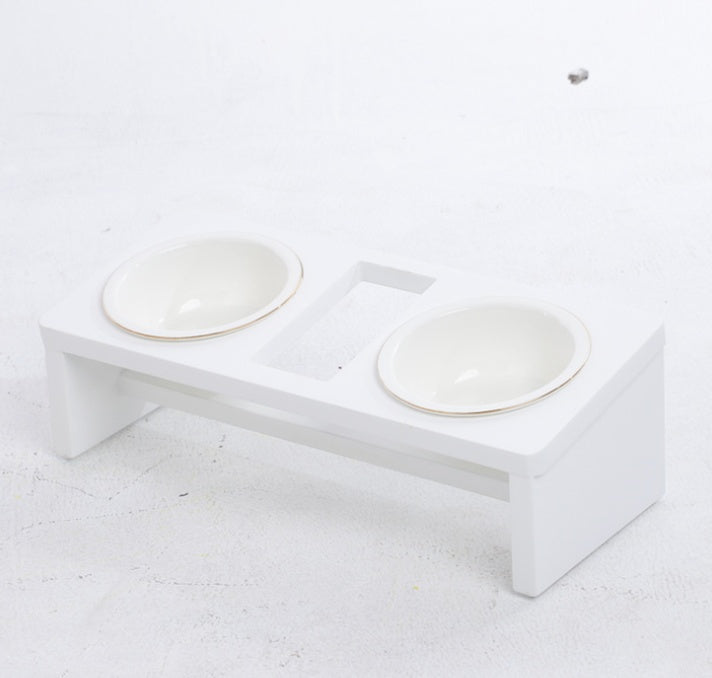 KFX-8476605 Elegant Cat Dish Rack with Bowls and Stents - Multiple Colors Available
