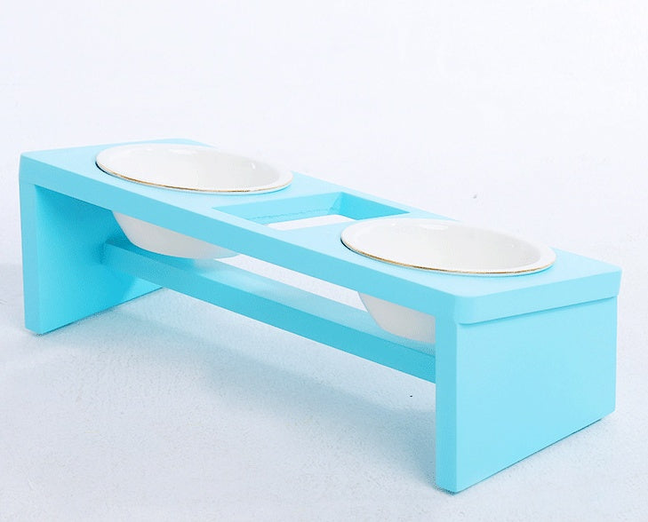 KFX-8476605 Elegant Cat Dish Rack with Bowls and Stents - Multiple Colors Available