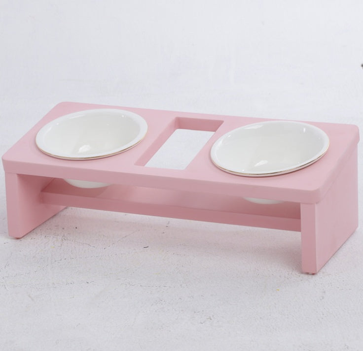 KFX-8476605 Elegant Cat Dish Rack with Bowls and Stents - Multiple Colors Available