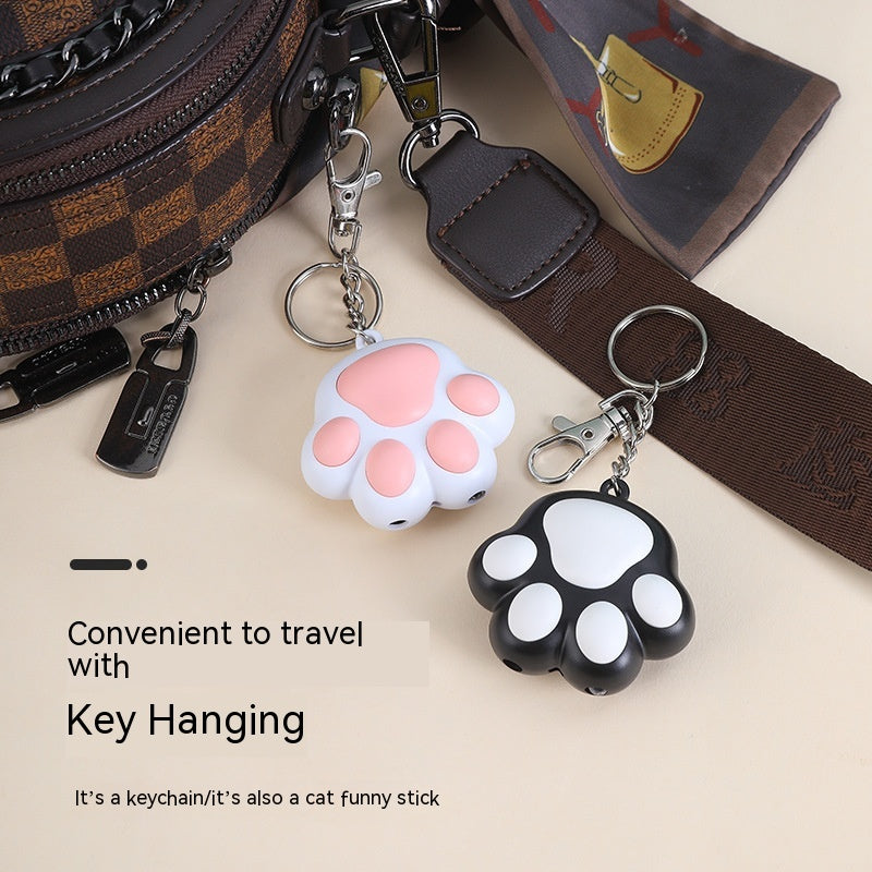 KFX-8477245 Interactive Multi-Pattern Infrared Cat Laser Toy Keychain - USB Rechargeable Pet Teaser in Pink & White, White & Black