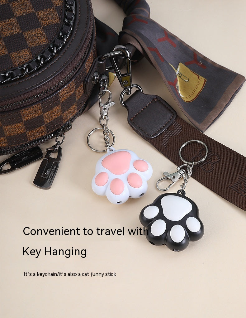 KFX-8477245 Interactive Multi-Pattern Infrared Cat Laser Toy Keychain - USB Rechargeable Pet Teaser in Pink & White, White & Black
