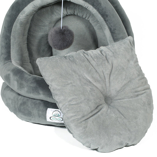 KFX-8480445 Small Doghouse Yurt - Cozy Portable Pet Nest in Gray, Light Pink, or Yellow, S & M Sizes Available