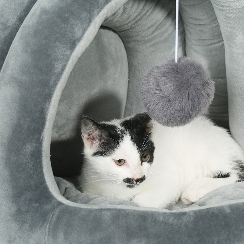 KFX-8480445 Small Doghouse Yurt - Cozy Portable Pet Nest in Gray, Light Pink, or Yellow, S & M Sizes Available