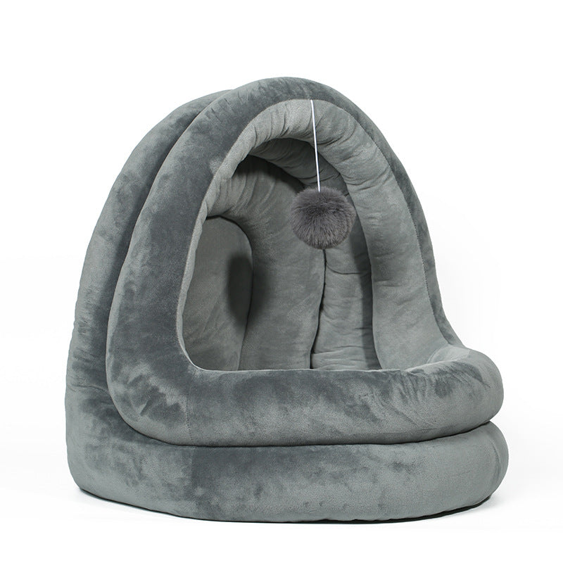 KFX-8480445 Small Doghouse Yurt - Cozy Portable Pet Nest in Gray, Light Pink, or Yellow, S & M Sizes Available