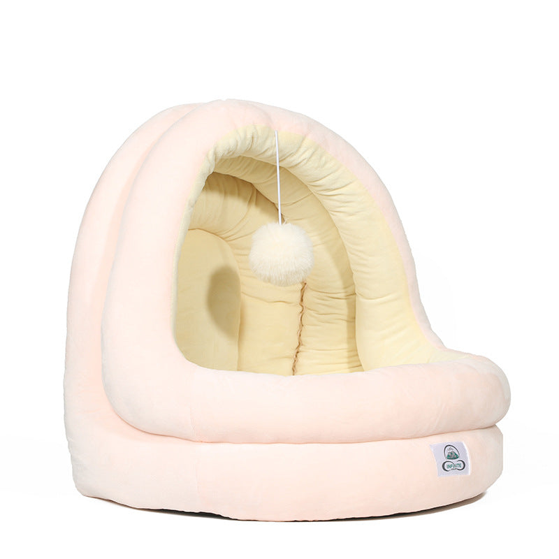 KFX-8480445 Small Doghouse Yurt - Cozy Portable Pet Nest in Gray, Light Pink, or Yellow, S & M Sizes Available