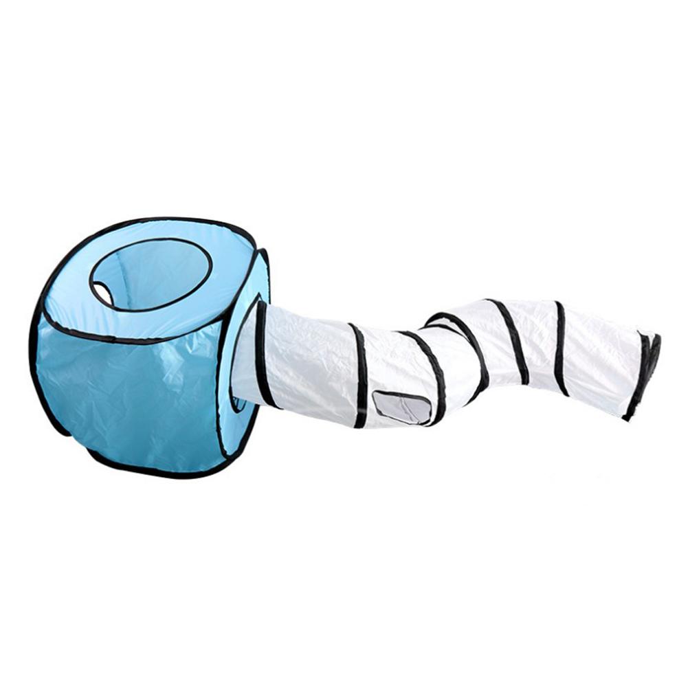KFX-8481213 Foldable S-Shaped Cat Tunnel Toy for Interactive Play and Exploration - Collapsible Design, Multiple Exits, Polyester, 26cm Diameter, 120cm Length