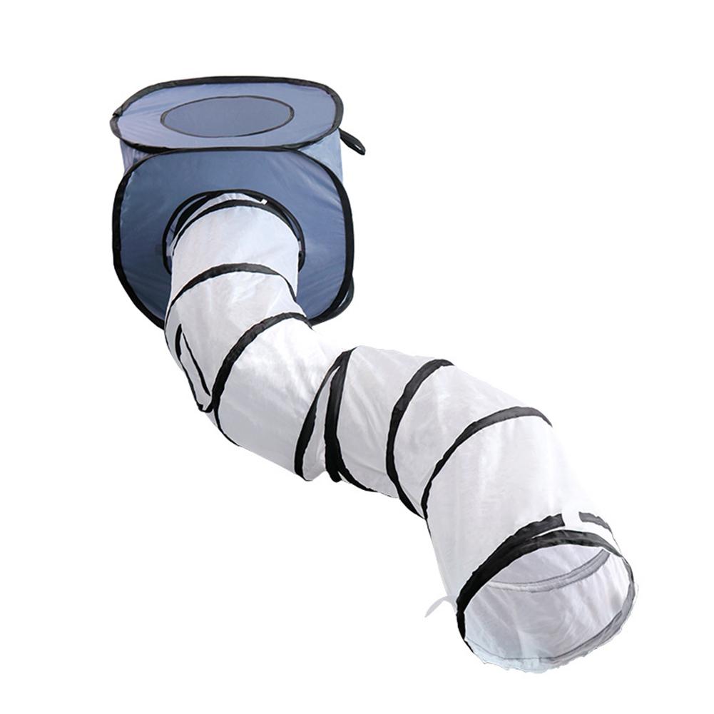 KFX-8481213 Foldable S-Shaped Cat Tunnel Toy for Interactive Play and Exploration - Collapsible Design, Multiple Exits, Polyester, 26cm Diameter, 120cm Length