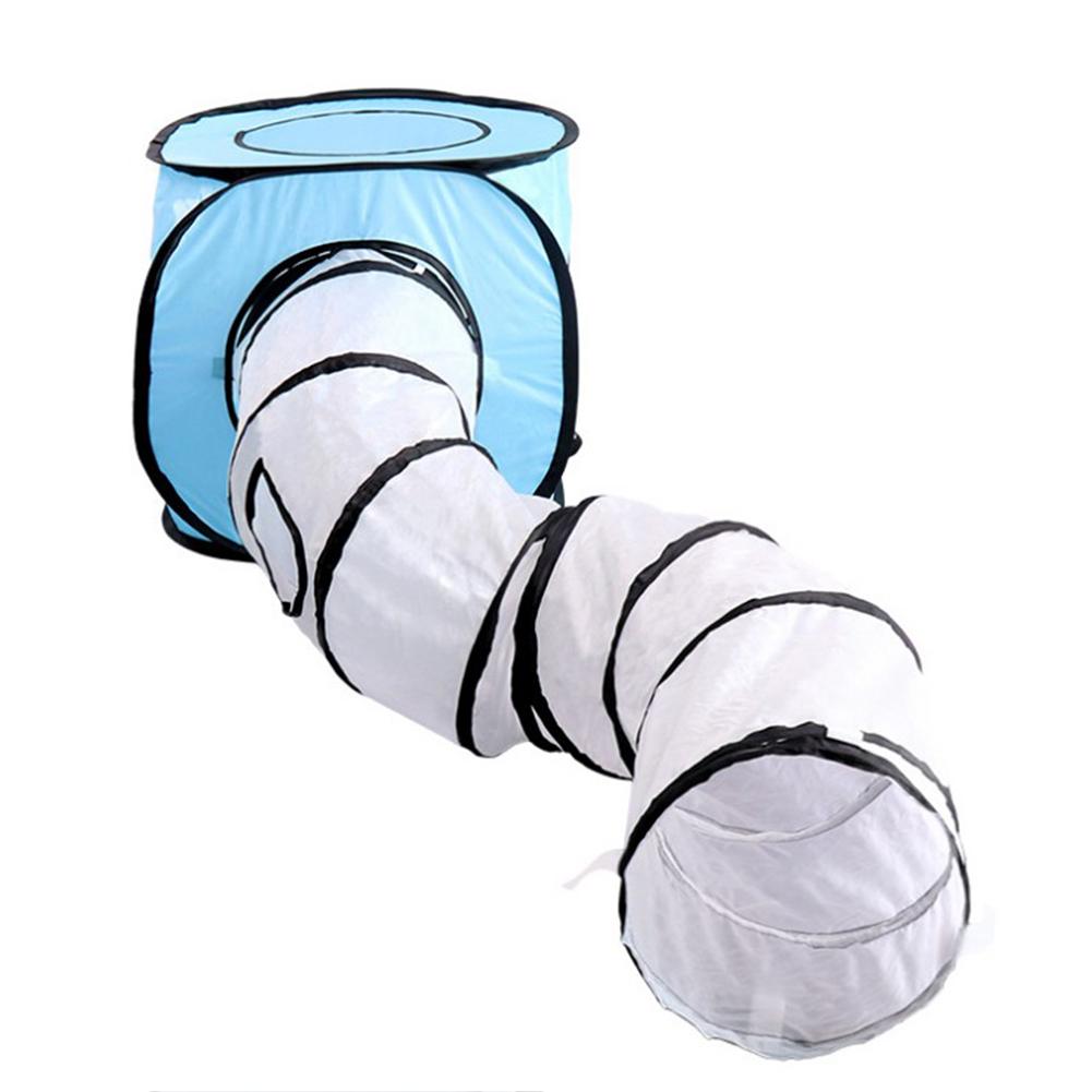 KFX-8481213 Foldable S-Shaped Cat Tunnel Toy for Interactive Play and Exploration - Collapsible Design, Multiple Exits, Polyester, 26cm Diameter, 120cm Length