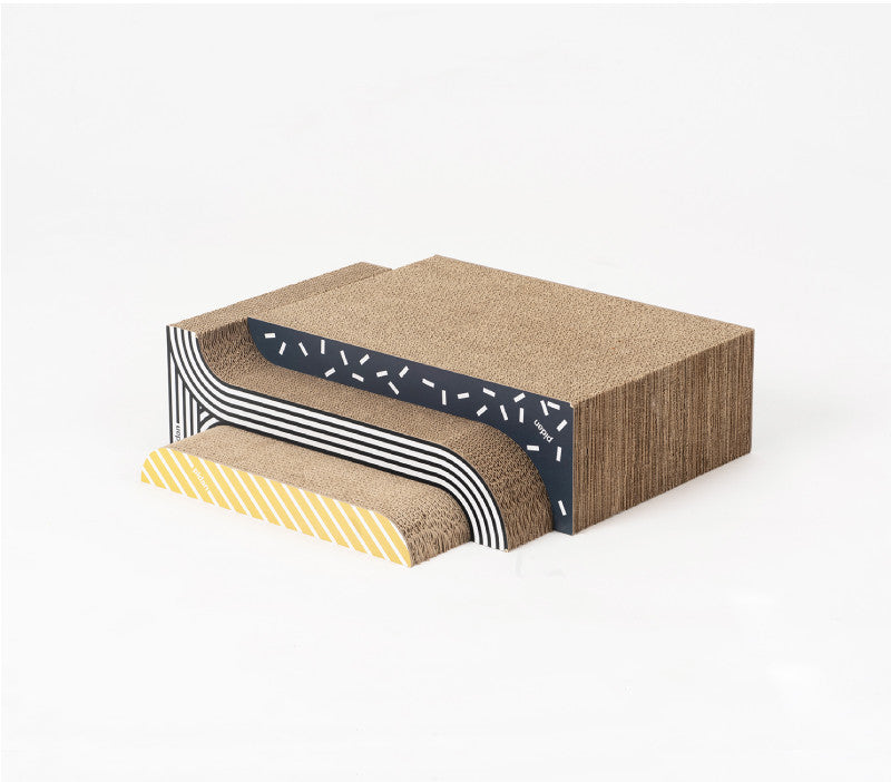 KFX-8482365 3-in-1 Corrugated Cat Scratching Board - Durable and Wear-Resistant