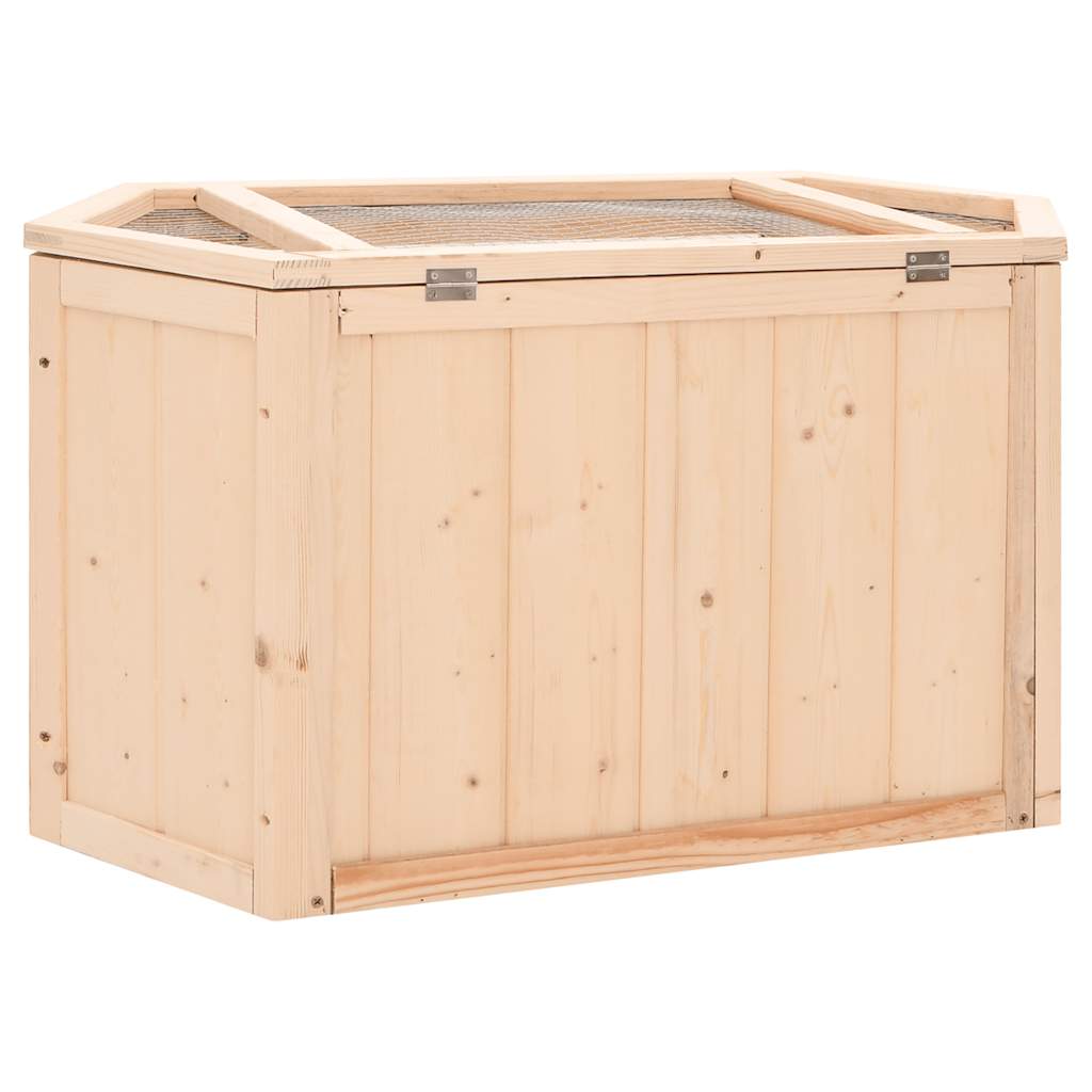 KFX-8483773 Wooden Hamster Cage with Solid Fir Wood, 2 Cabins & Rocking Board, 80x40x43 cm