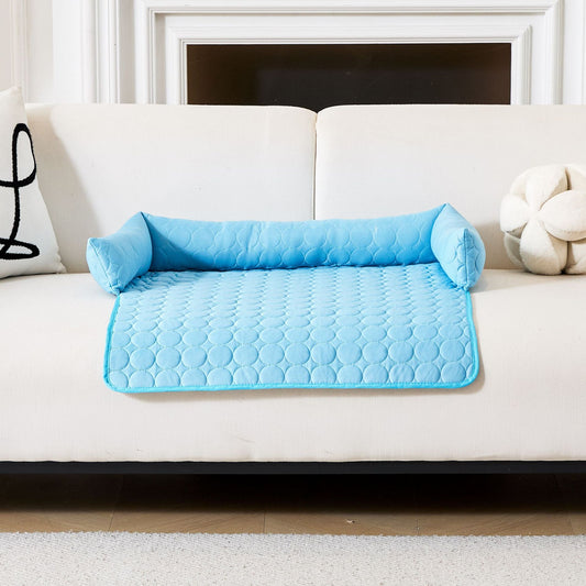 KFX-8484029 Cool Pet Sofa Cushion for Dogs and Cats - Round Shape in Blue, Gray, and Brown, Soft Cloth, 70x70 cm and 90x90 cm Sizes