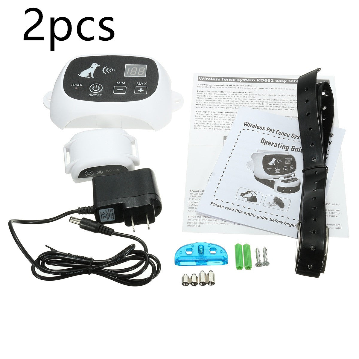 KFX-8484157 Wireless Electronic Pet Dog Fence System - Safe Boundary with Receiver Collar, 500 Meter Range