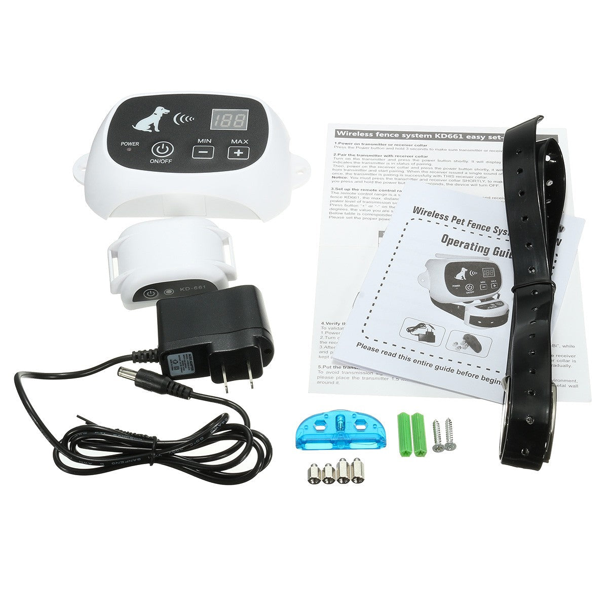 KFX-8484157 Wireless Electronic Pet Dog Fence System - Safe Boundary with Receiver Collar, 500 Meter Range