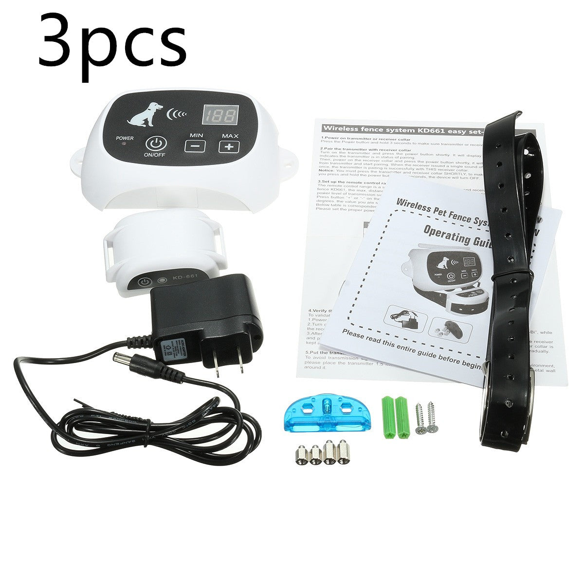KFX-8484157 Wireless Electronic Pet Dog Fence System - Safe Boundary with Receiver Collar, 500 Meter Range
