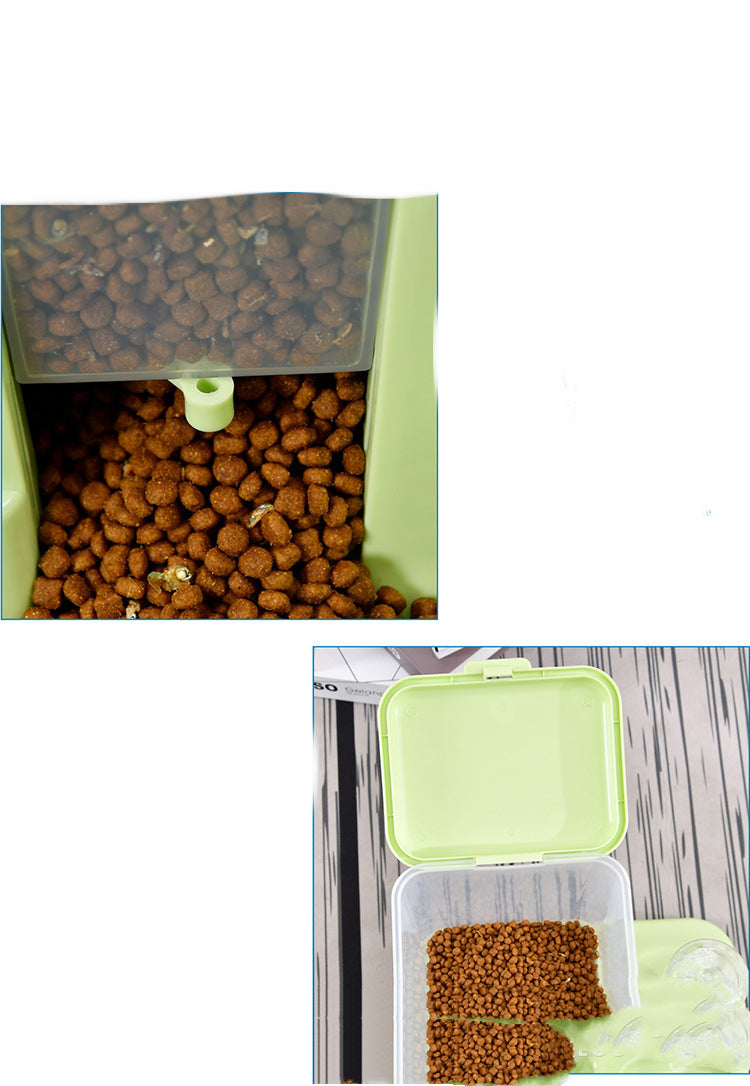 KFX-8488125 Automatic Dual Purpose Pet Feeder and Water Bowl with 3kg Grain Capacity and 500ml Water Bottle