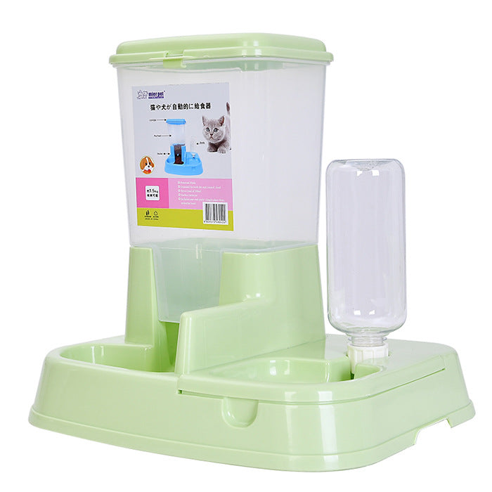 KFX-8488125 Automatic Dual Purpose Pet Feeder and Water Bowl with 3kg Grain Capacity and 500ml Water Bottle